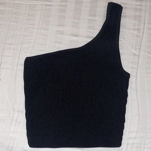 Aritzia cropped one shoulder sculpt knit tank